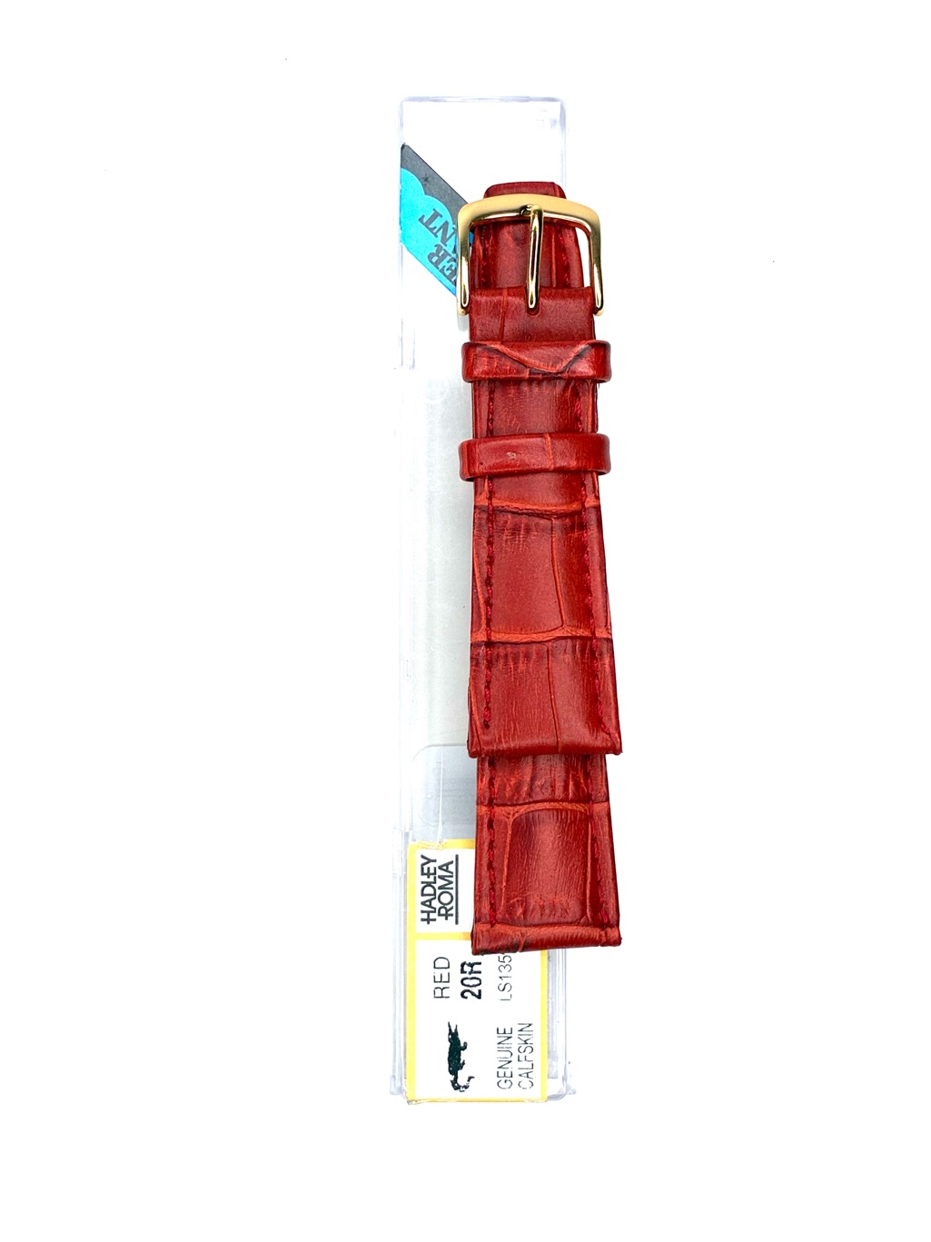 Hadley Roma Red 20mm Genuine Calfskin Alligator Grain Watch Strap Ls135r Nwt